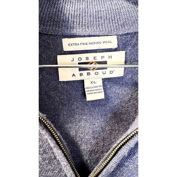 Joseph Abboud Mens‎ 1/4 Zip Mock Neck 100% Extra Fine Merino - Picture 6 of 6